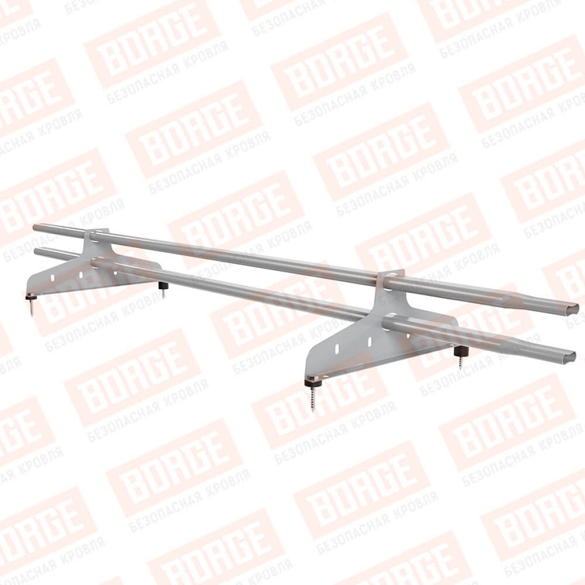 Снегозадержатель трубчатый NewLine 1,5м, 20x40мм, 2 опоры, сигнально-серый (RAL 7004)