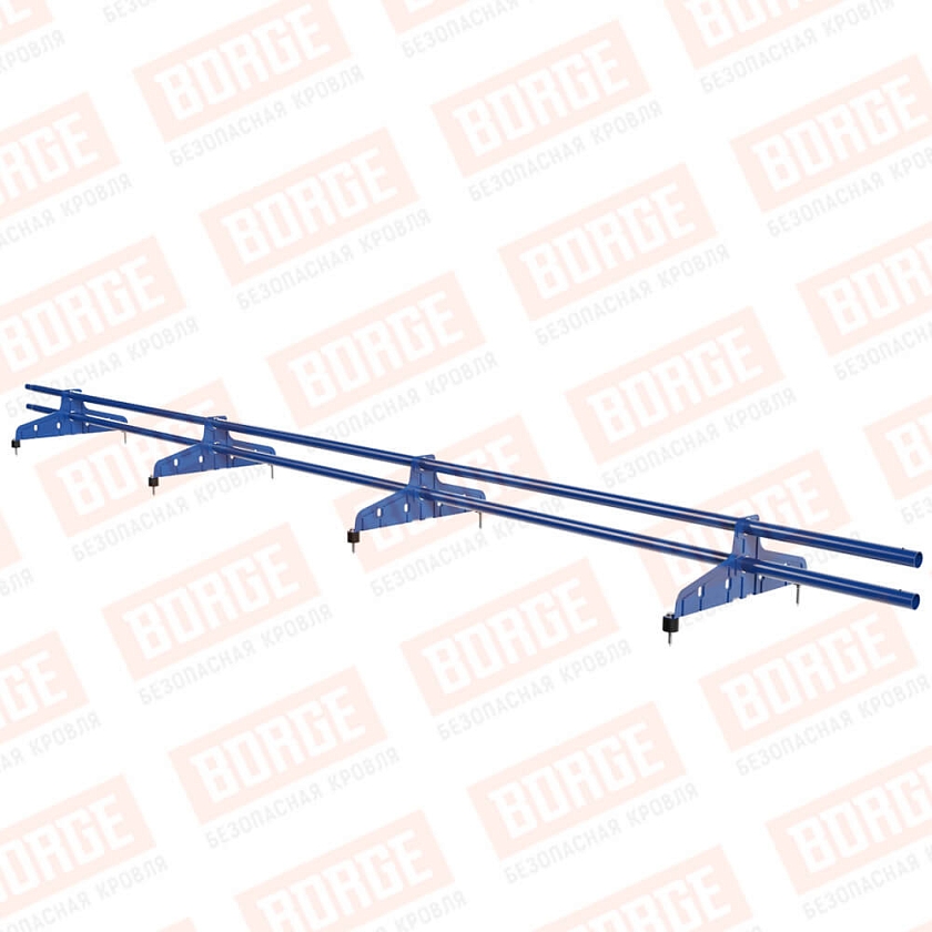 Снегозадержатель трубчатый Русский Рубеж D-25мм, 3м, 4 опоры, сигнально-синий (RAL 5005)