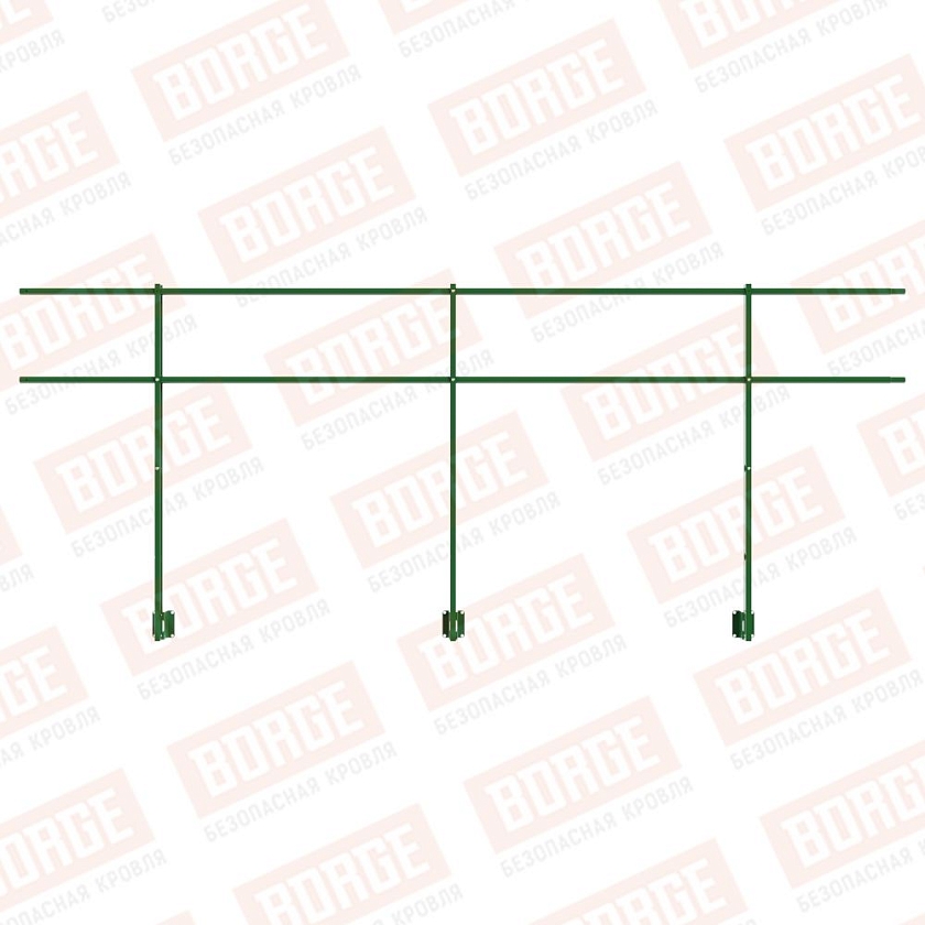 Ограждение парапетное NewLine H-120см, 3м, лиственно-зеленый (RAL 6002)