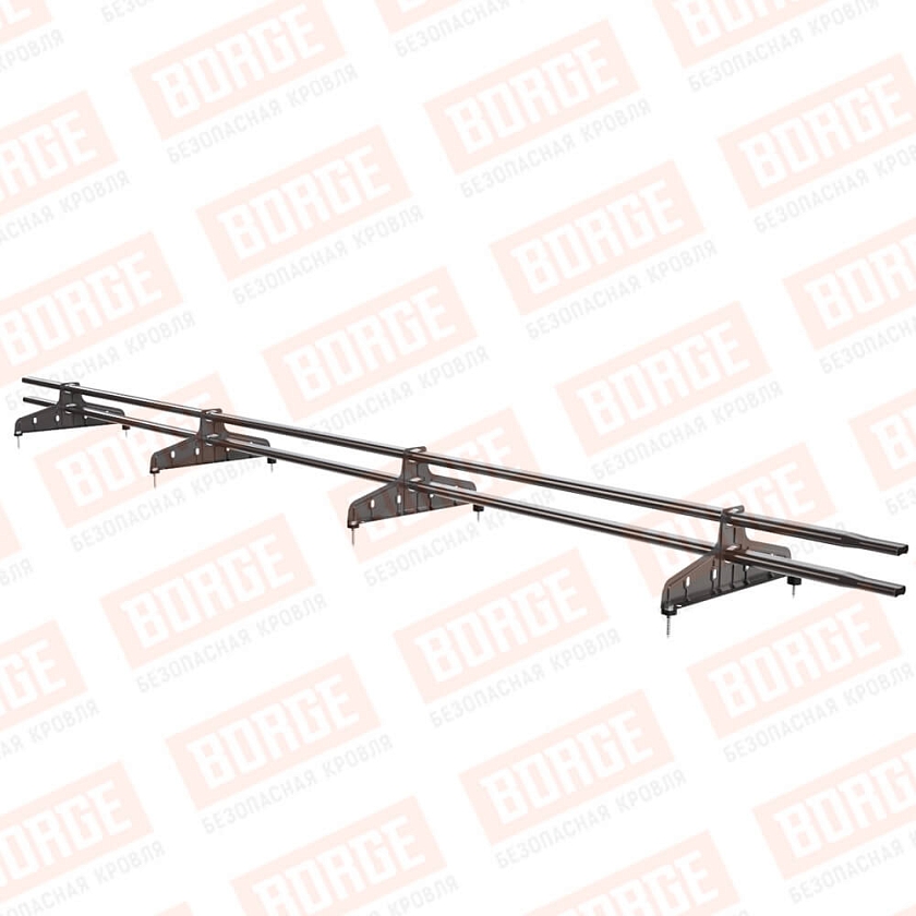 Снегозадержатель трубчатый Русский Рубеж 20х40мм, 3м, 4 опоры, окрашенный (NL-805)