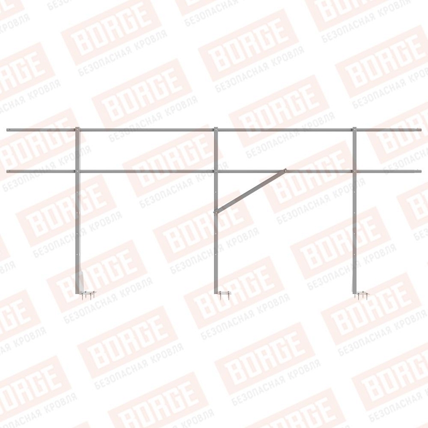 Ограждение плоских кровель NewLine Н-120, 3м, верхнее крепление, сигнально-серый (RAL 7004)