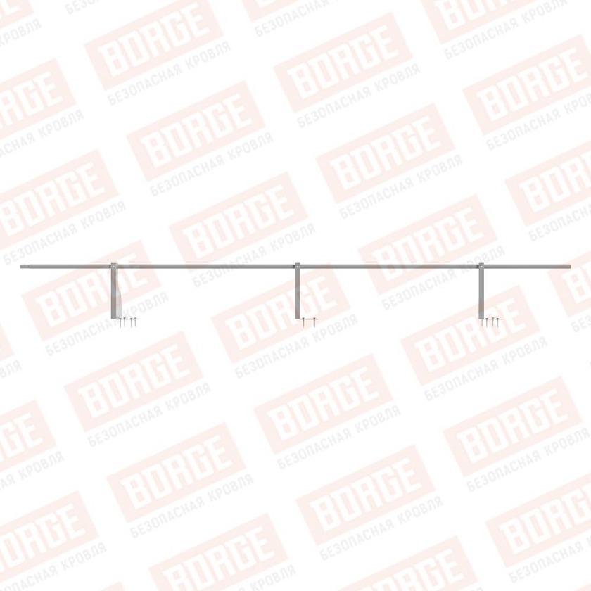 Ограждение плоских кровель NewLine Н-30, 3м, верхнее крепление, сигнально-серый (RAL 7004)