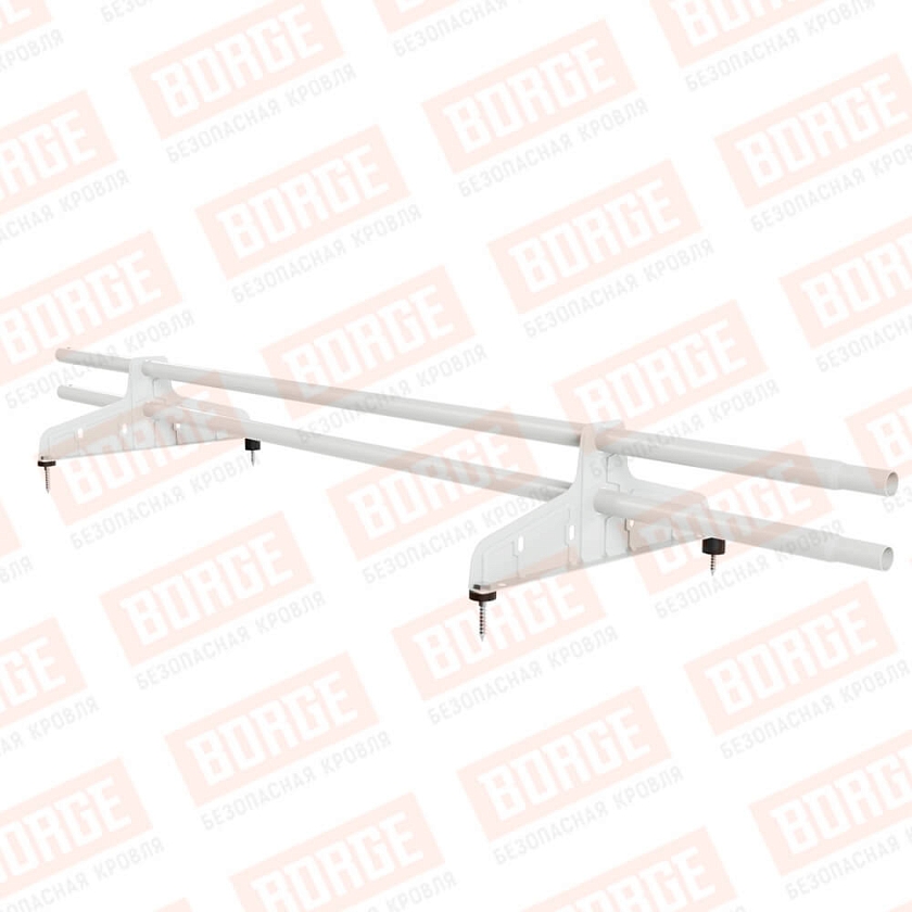 Снегозадержатель трубчатый Русский Рубеж D-25мм, 1,5м, 2 опоры, сигнально-белый (RAL 9003)