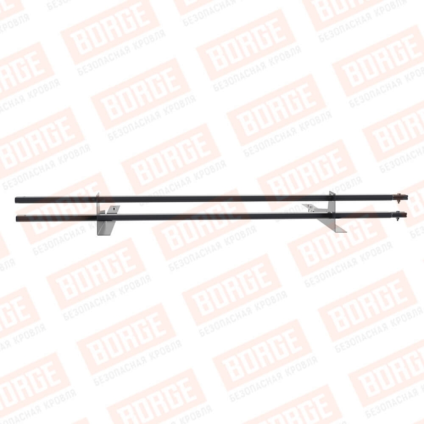 Снегозадержатель трубчатый BORGE 1,5м, 2 опоры, для композит. черепицы, серый графит (RAL 7024 matt)