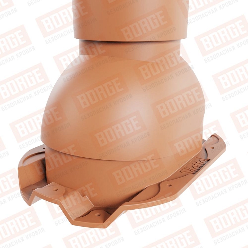 Труба вентиляционная Viotto, для профнастила С21, d-110мм, h-550мм, неутепленная, терракотовый (RAL 8004)