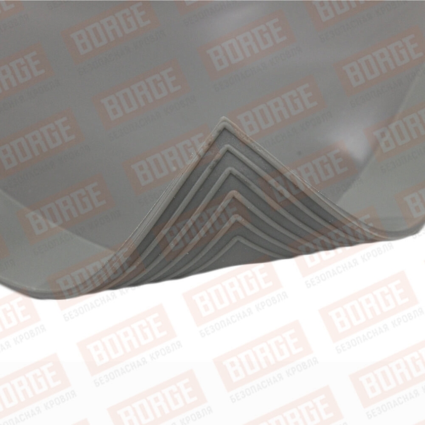 Проходка кровельная угловая №2 BORGE (d=200-300, 525х525mm, RAL 7004 серый), силикон
