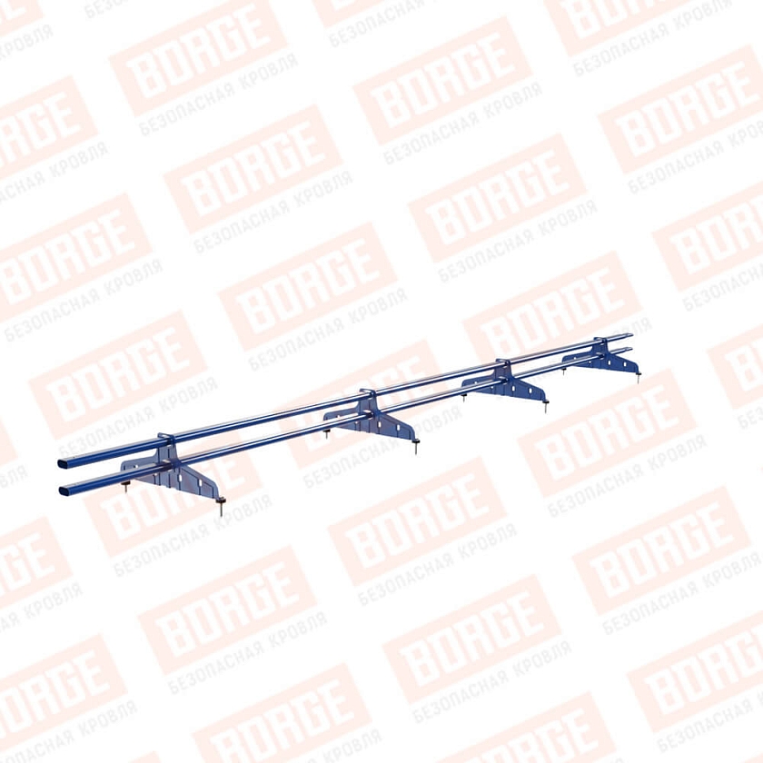 Снегозадержатель трубчатый Русский Рубеж 20х40мм, 3м, 4 опоры, сигнально-синий (RAL 5005)