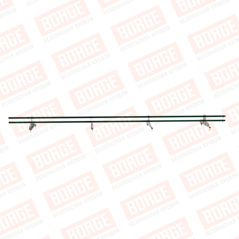 Снегозадержатель трубчатый BORGE 3м, 4 опоры, зеленый мох (RAL 6005)