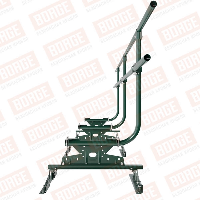 Ограждение кровельное BORGE H-90см, 3м, для параллельного фальца, зеленый мох (RAL 6005)