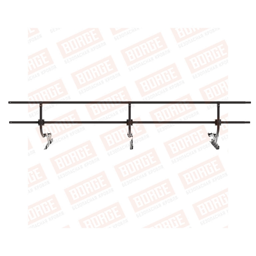 Ограждение кровельное BORGE H-60см, 3м, для фальцевой кровли, серо-коричневый (RR 32)