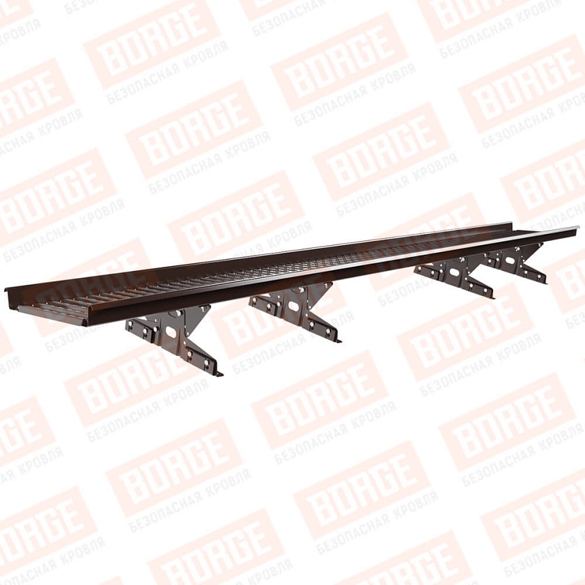 Мостик переходной BORGE 3м, для фальцевой кровли, коричневый шоколад (RAL 8017)