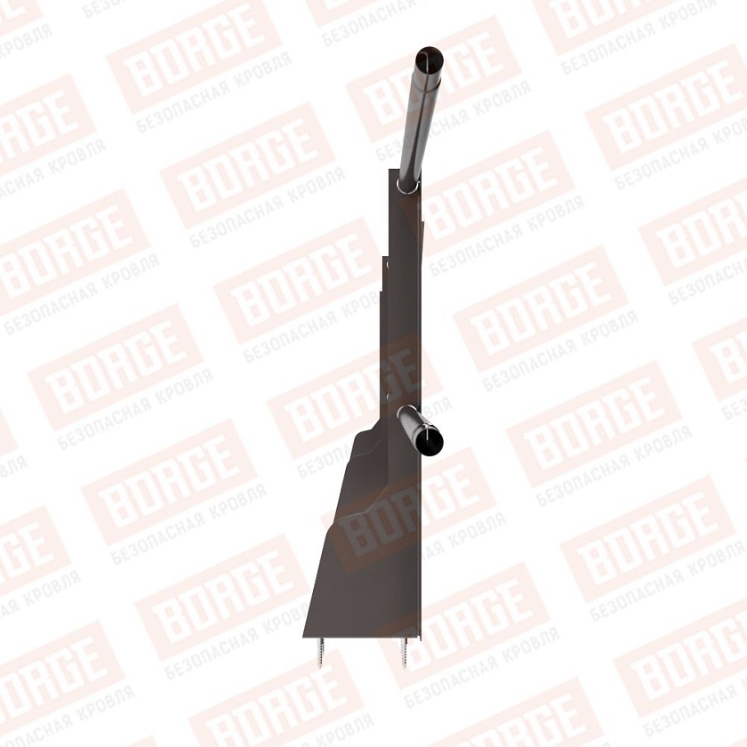 Ограждение плоских кровель Русский Рубеж Н-60, 3м, верхнее крепление, серо-коричневый (RR 32)