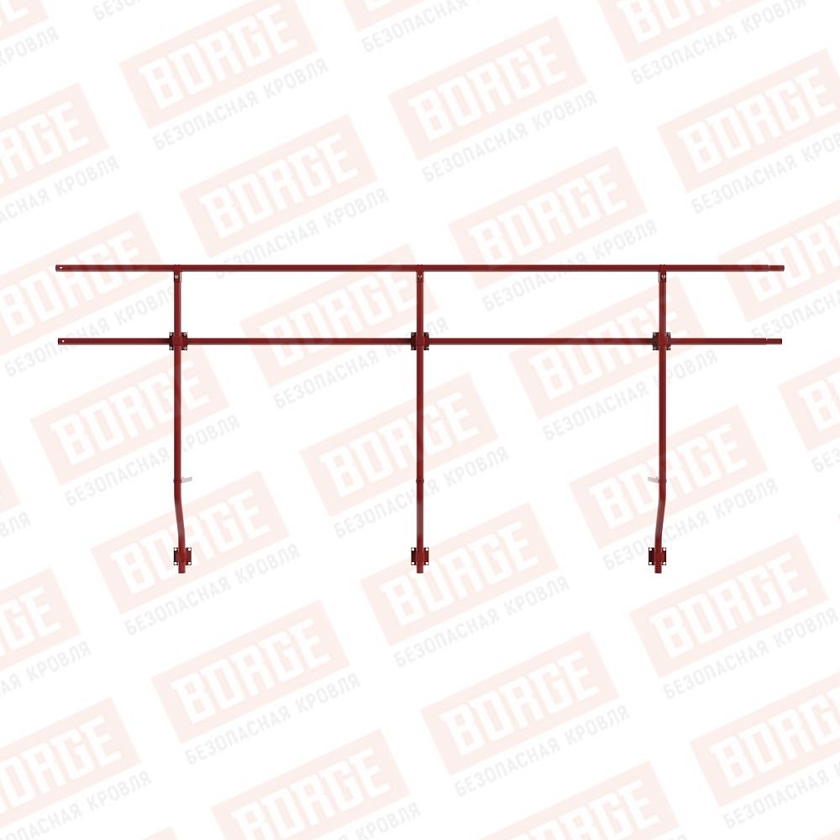 Ограждение парапетное BORGE H-90см, 3м, коричнево-красный (RAL 3011)