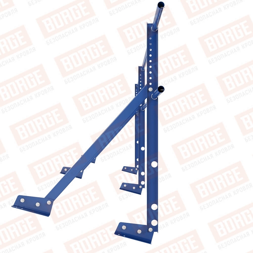 Ограждение кровельное Русский Рубеж H-90см, 3м, для фальцевой кровли, сигнально-синий (RAL 5005)