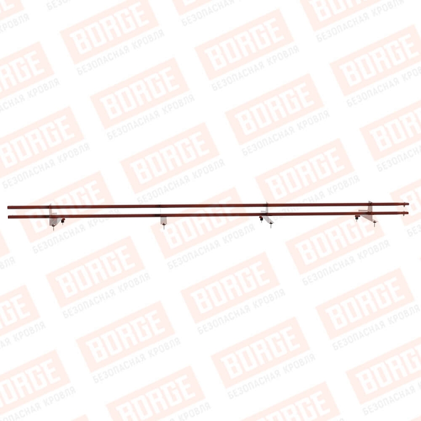 Снегозадержатель трубчатый Русский Рубеж 3м, 4 опоры, для МЧ с выс. ступенькой, серо-коричневый (RR 32), 400мм