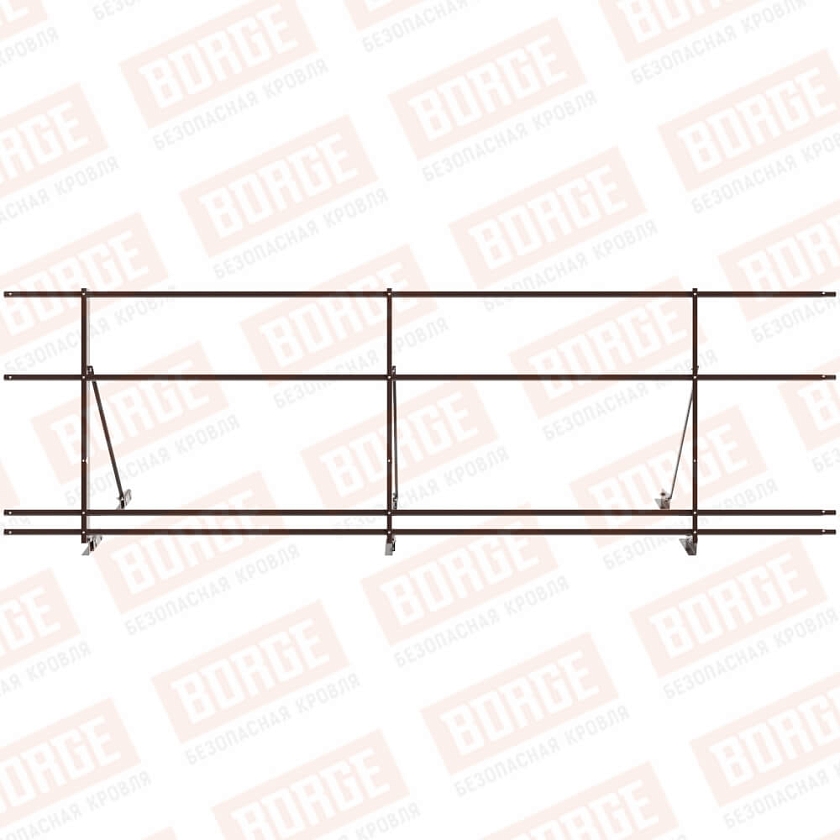Ограждение декоративное NewLine H-90см, 3м, для фальц. кров., окрашенный (NL-807), с двумя доп. трубами