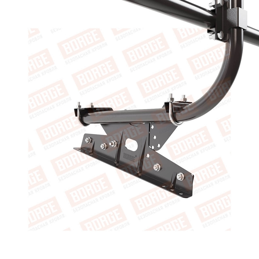 Ограждение кровельное BORGE H-60см, 3м, для фальцевой кровли, серо-коричневый (RAL 8019 matt)