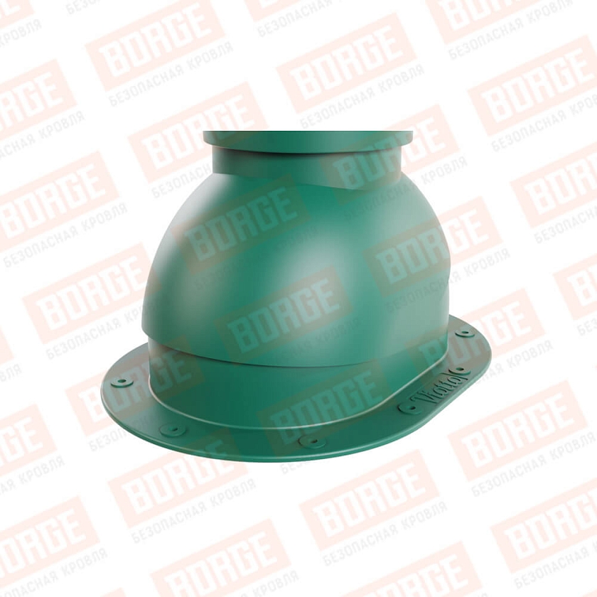 Труба вентиляционная Viotto, для готовой мягкой и фальцевой кровли, d-110мм, h-550мм, неутепленная, зеленый мох (RAL 6005)