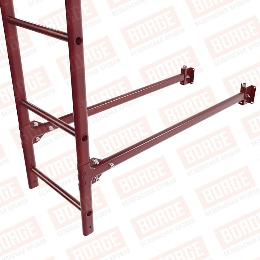 Комплект лестница фасадная BORGE (верхняя секция), 1,8м, красное вино (RAL 3005)