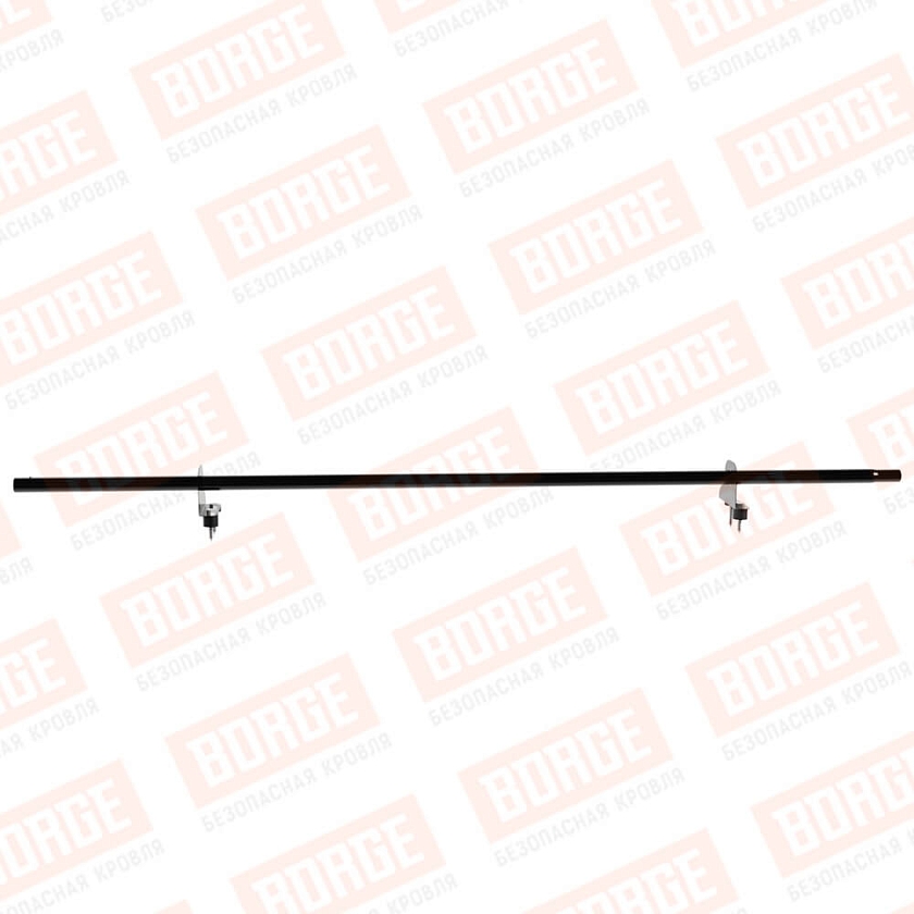 Снегозадержатель однотрубчатый NewLine 1,5м, D-25мм, 2 опоры, чёрный (RAL 9005)