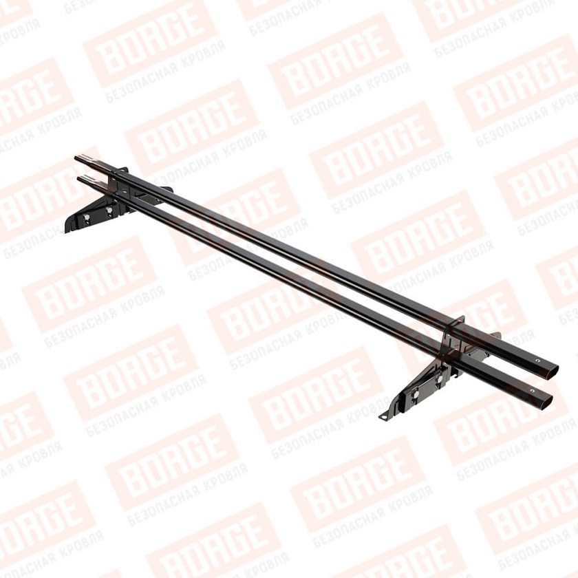 Снегозадержатель трубчатый Русский Рубеж 20х40мм, 1,5м, 2 опоры, для фальц. кровли, чёрный (RAL 9005)