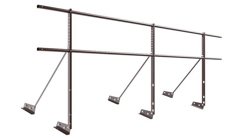 Ограждение кровельное NewLine H-90см, 3м, для фальцевой кровли, коричневый шоколад (RAL 8017)