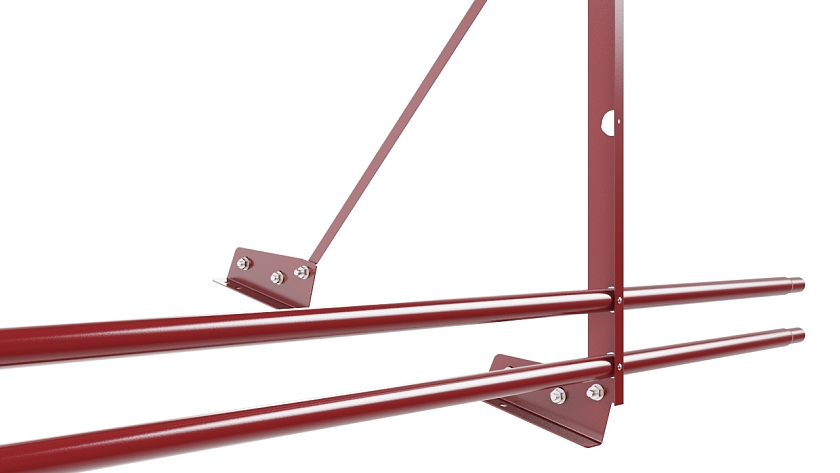 Ограждение кровельное NewLine H-90см, 3м, для фальц. кров., коричнево-красный (RAL 3011), с двумя доп. трубами