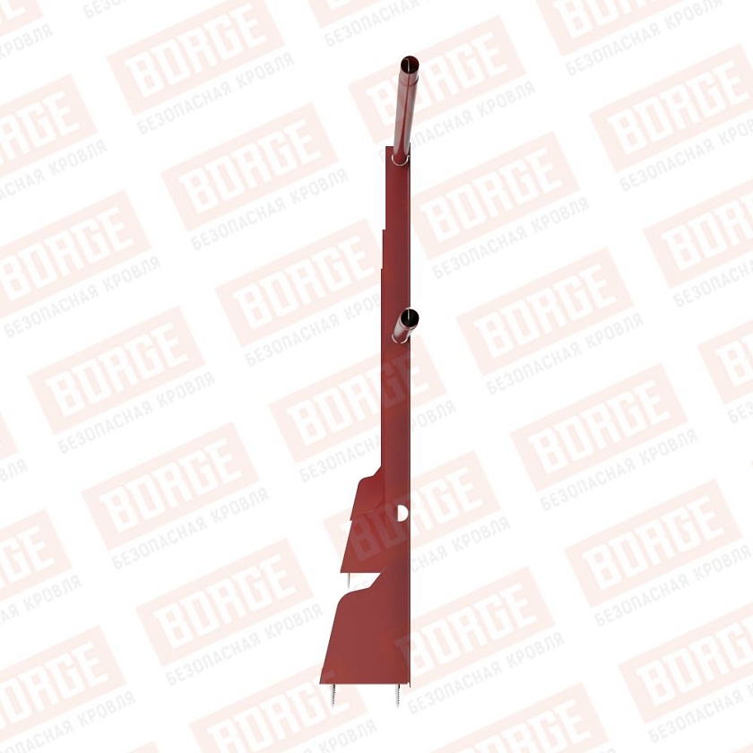 Ограждение плоских кровель Русский Рубеж Н-90, 3м, верхнее крепление, коричнево-красный (RAL 3011)