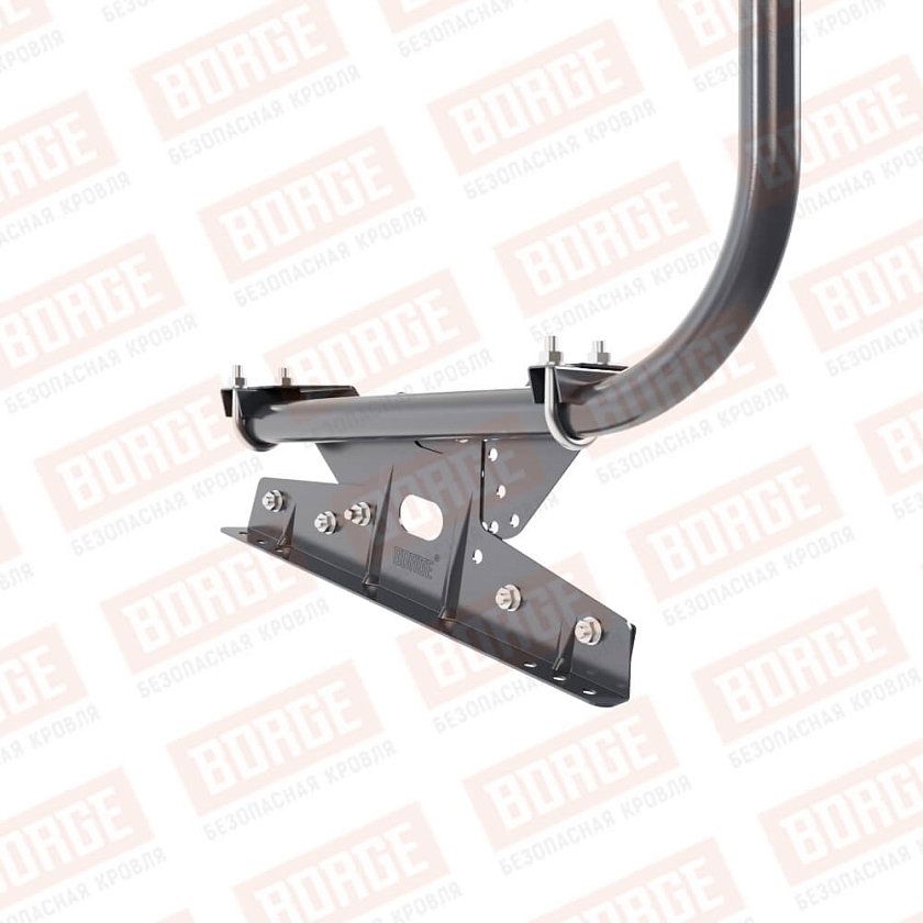 Ограждение кровельное BORGE H-90см, 3м, для фальцевой кровли, серый графит (RAL 7024 matt)