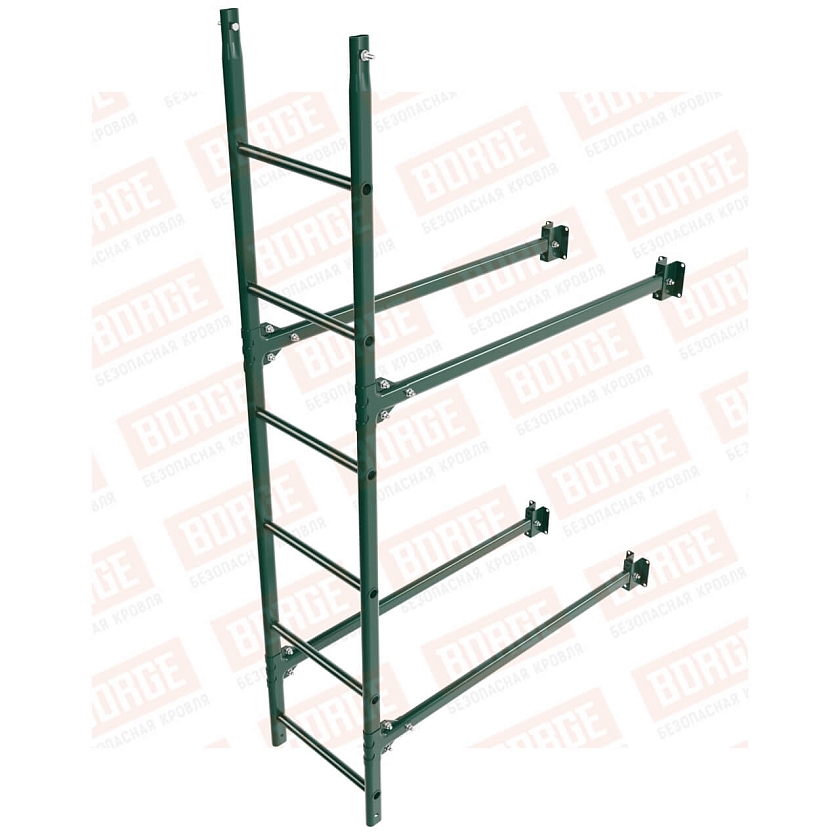 Комплект лестница фасадная BORGE (нижняя секция), 1,8м, зелёный мох (RAL 6005)