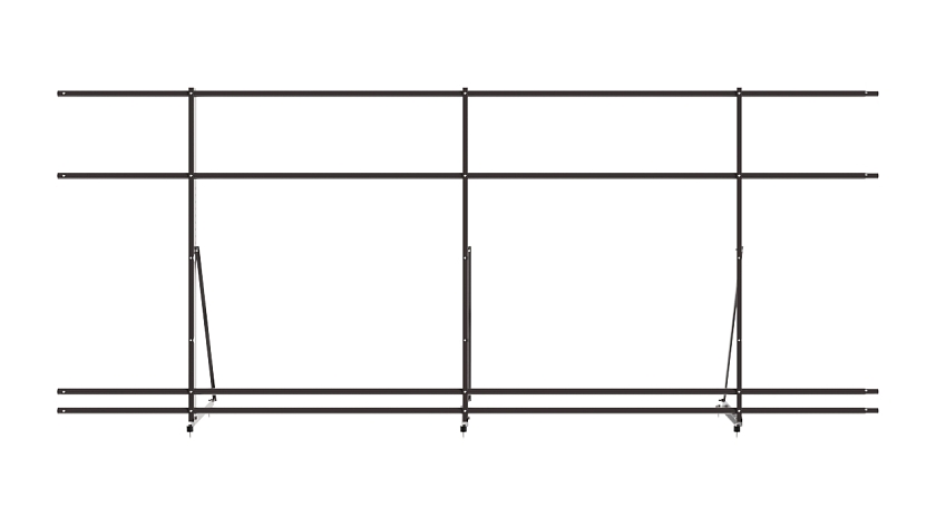 Ограждение кровельное NewLine H-120см, 3м, серо-коричневый (RAL 8019) с двумя доп. трубами