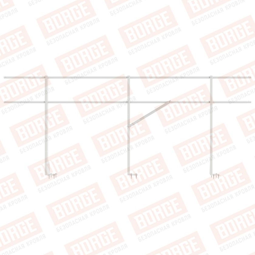 Ограждение плоских кровель Русский Рубеж Н-120, 3м, верхнее крепление, сигнально-белый (RAL 9003)