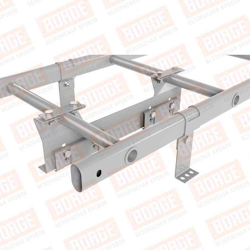 Комплект лестница кровельная BORGE 1,8м, для фальцевой кровли, бело-алюминиевый (RAL 9006)