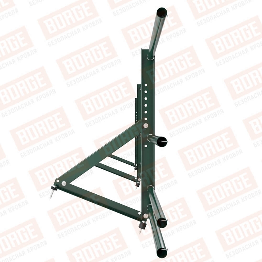 Ограждение кровельное Русский Рубеж H-60см, 3м, зеленый мох (RAL 6005), с двумя доп. трубами