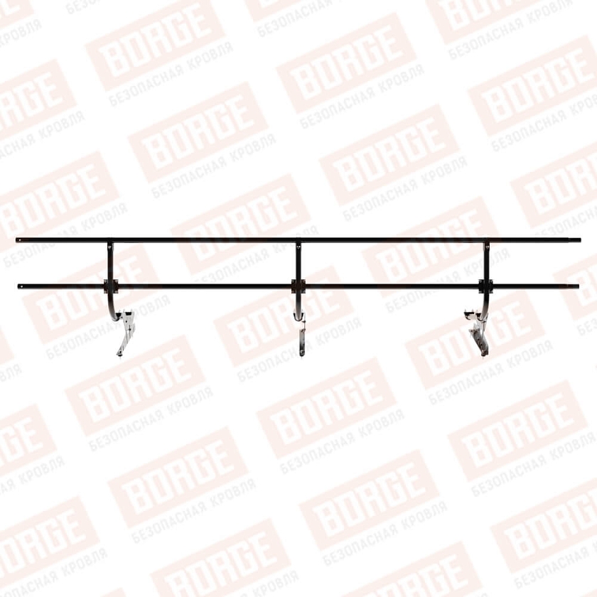Ограждение кровельное BORGE H-60см, 3м, чёрный (RAL 9005)