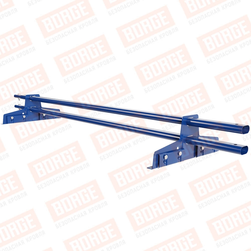 Снегозадержатель трубчатый Русский Рубеж 25х45мм, 1,5м, 2 опоры, для фальц. кров., сигнально-синий (RAL 5005)