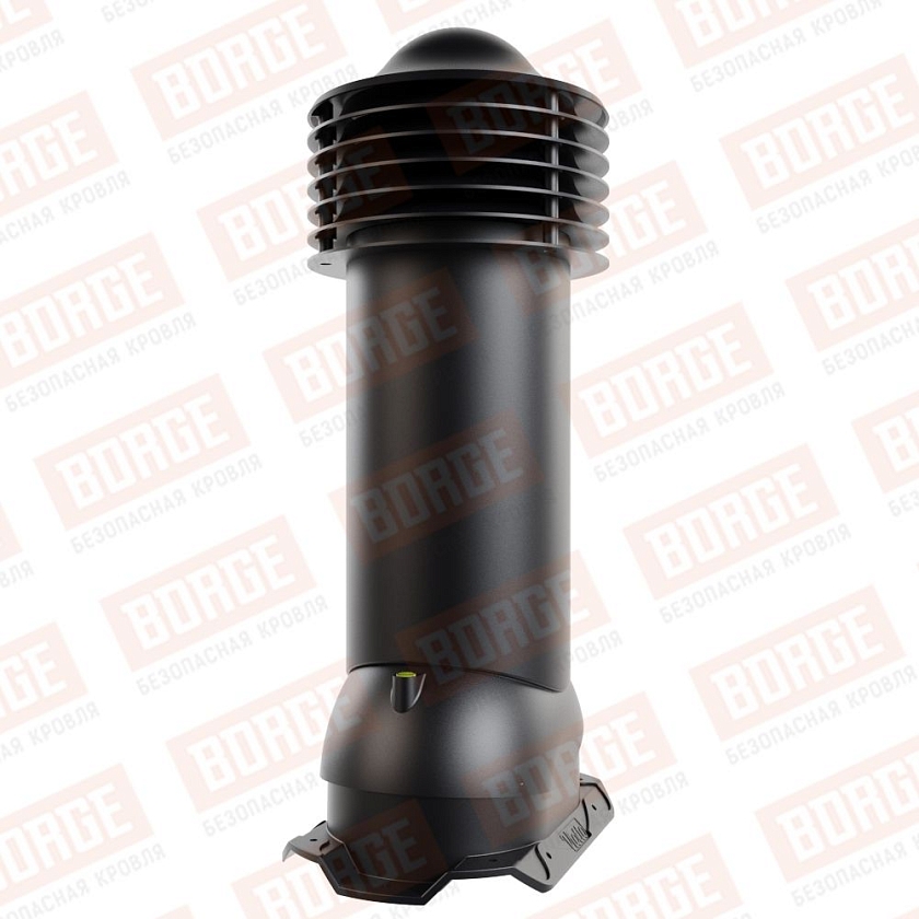 Труба вентиляционная Viotto, для профнастила С20, d-125мм, неутепленная, чёрный (RAL 9005)