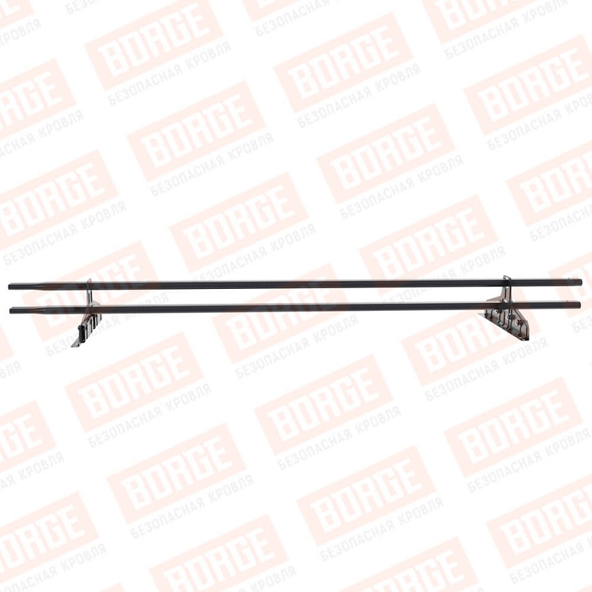 Снегозадержатель трубчатый Русский Рубеж 20х40мм, 1,5м, 2 опоры, для фальц. кровли, серый графит (RAL 7024)