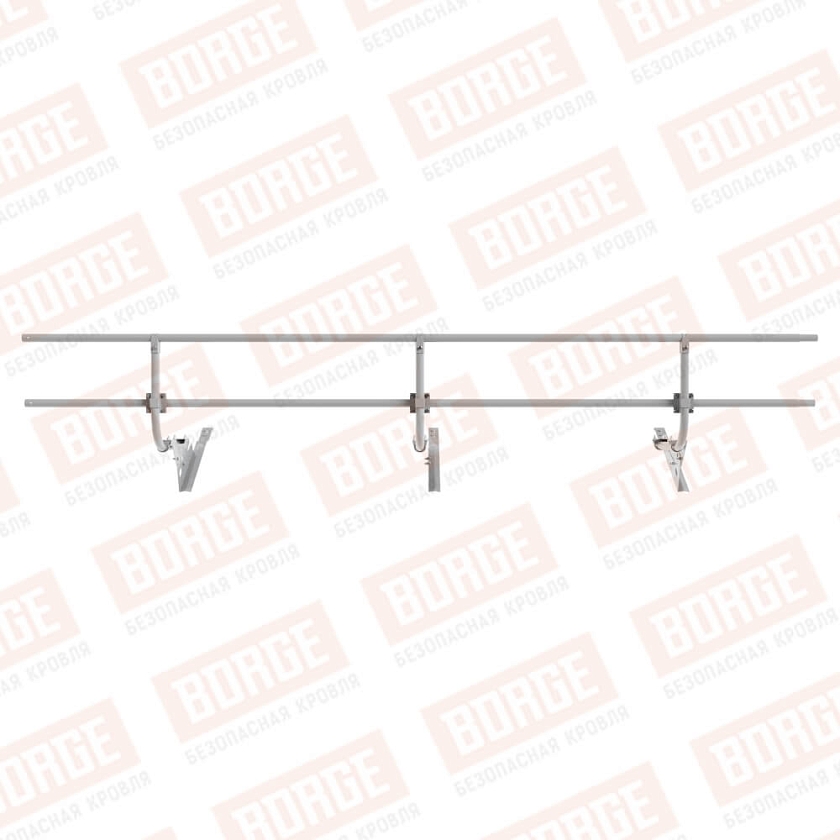 Ограждение кровельное BORGE H-60см, 3м, для черепичной кровли, сигнально-серый (RAL 7004)