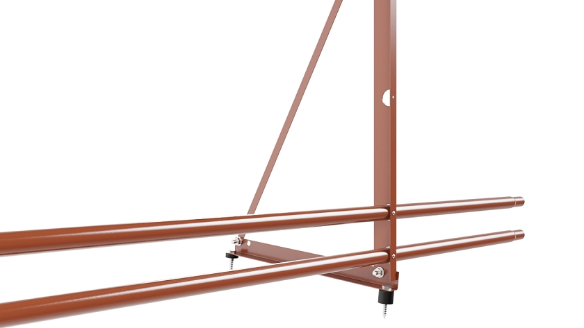 Ограждение кровельное NewLine H-90см, 3м, терракотовый (RAL 8004), с двумя доп. трубами