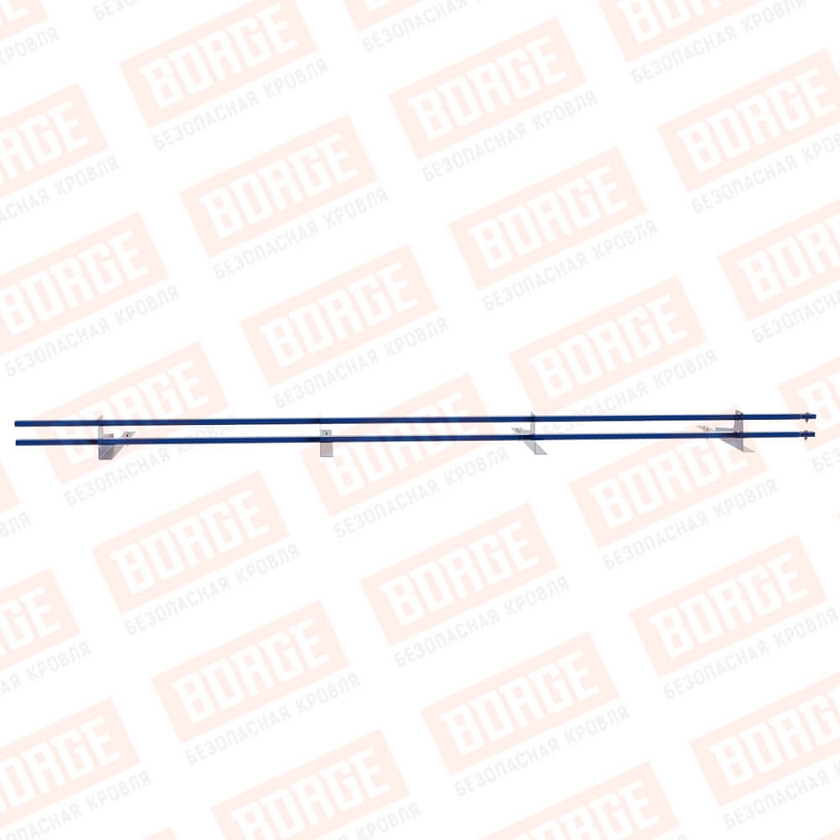 Снегозадержатель трубчатый BORGE 3м, 4 опоры, для гибкой черепицы, сигнально-синий (RAL 5005)