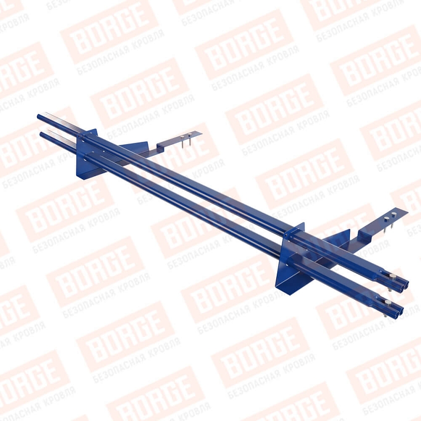 Снегозадержатель трубчатый BORGE 1,5м, 2 опоры, для композит. черепицы, сигнально-синий (RAL 5005)