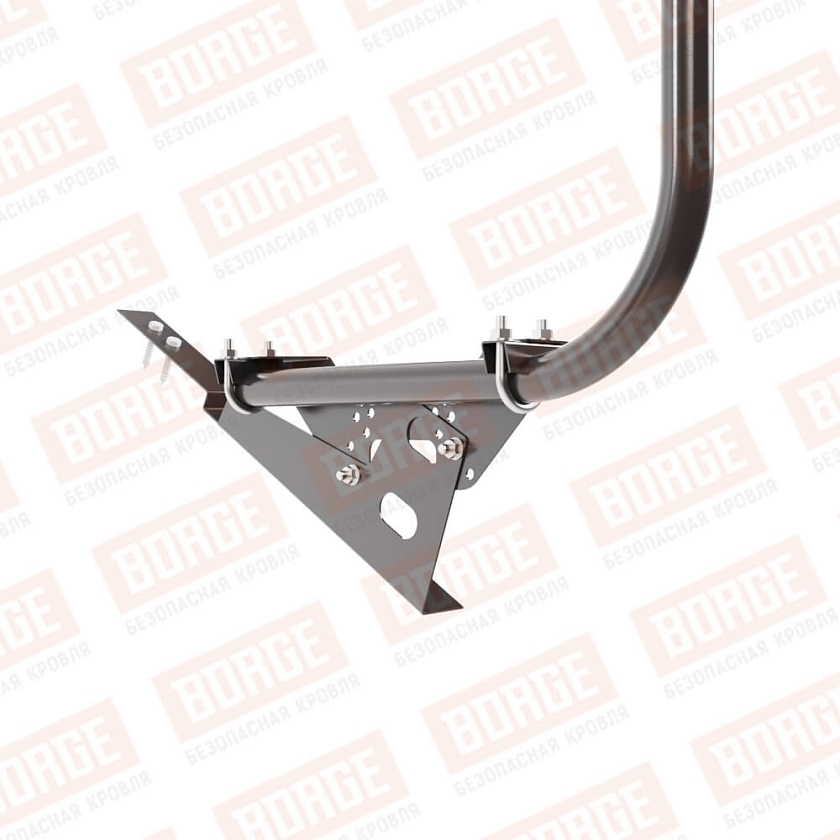 Ограждение кровельное BORGE H-120см, 3м, для композитной черепицы, серо-коричневый (RAL 8019 matt)