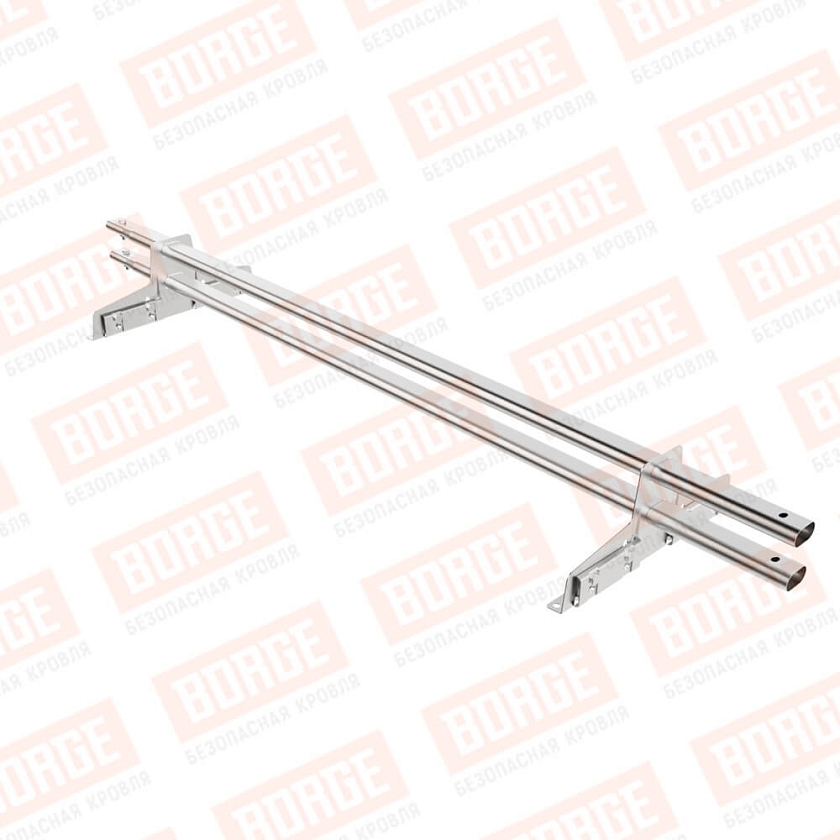 Снегозадержатель трубчатый Русский Рубеж 25х45мм, 1,5м, 2 опоры, для фальц. кров., цинк