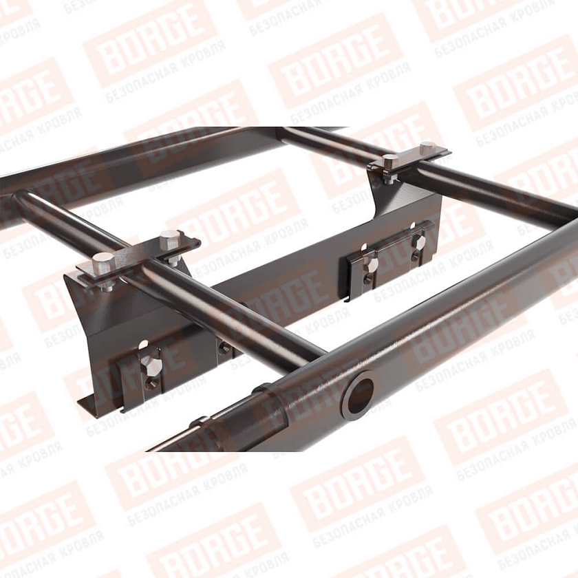 Комплект лестница кровельная BORGE 2,7м, для фальцевой кровли, серо-коричневый (RAL 8019 matt)