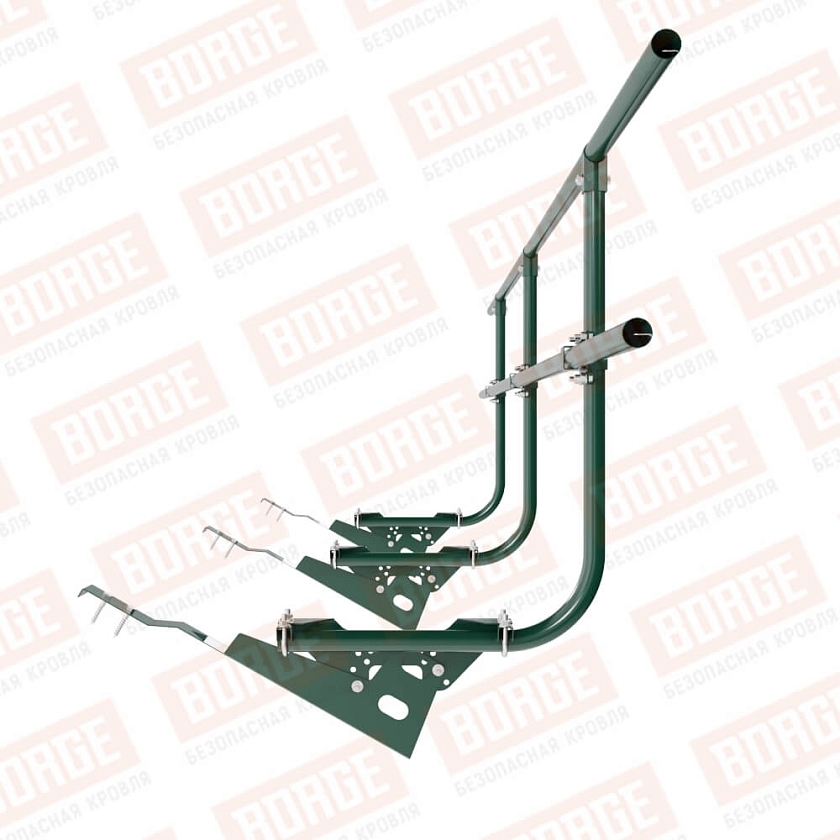 Ограждение кровельное BORGE H-90см, 3м, для черепичной кровли, зеленый мох (RAL 6005)