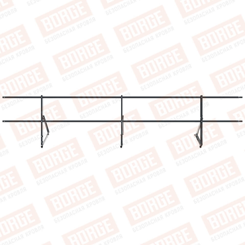 Ограждение кровельное Русский Рубеж H-60см, 3м, антрацитово-серый (RAL 7016)