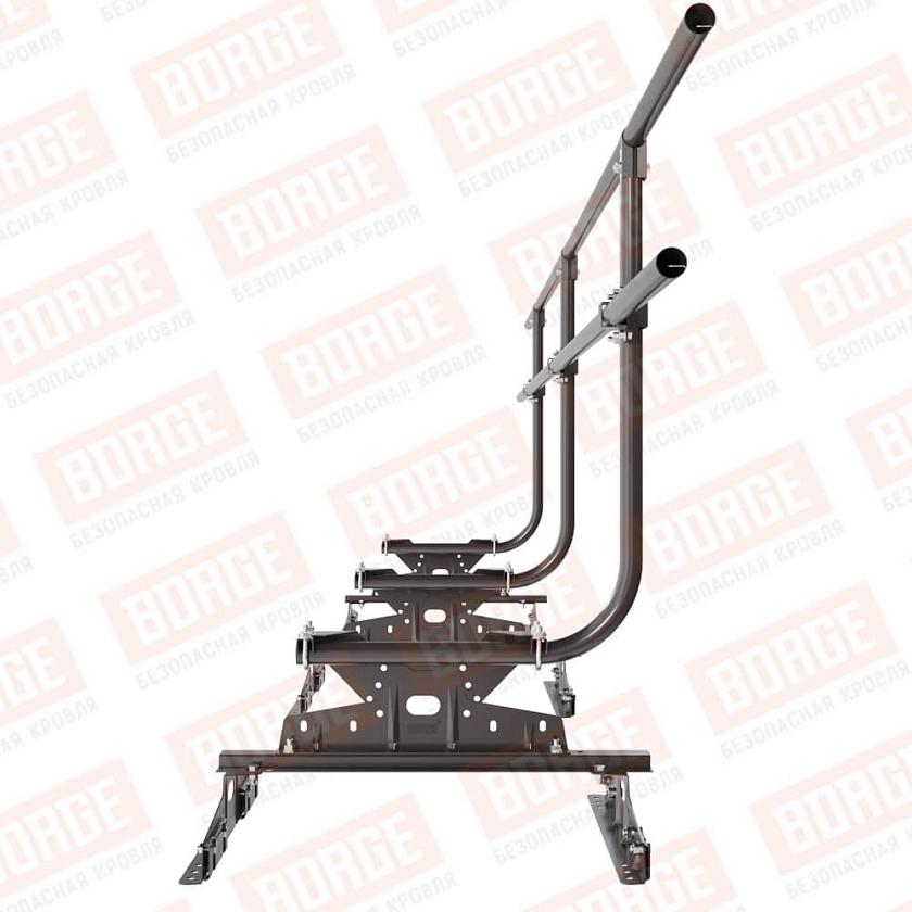 Ограждение кровельное BORGE H-90см, 3м, для параллельного фальца, серо-коричневый (RR 32)