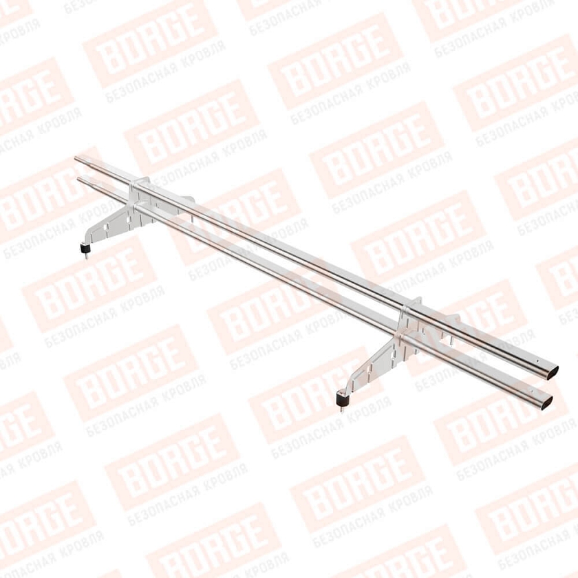 Снегозадержатель трубчатый Русский Рубеж 20х40мм, 1,5м, 2 опоры, цинк