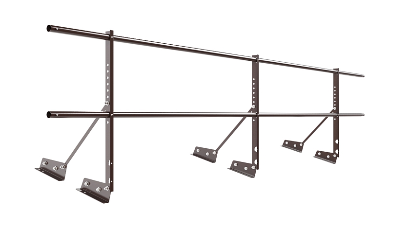 Ограждение кровельное NewLine H-60см, 3м, для фальцевой кровли, коричневый шоколад (RAL 8017)